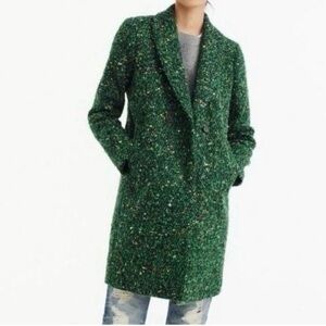 J. Crew Green Tweed Daphne Topcoat